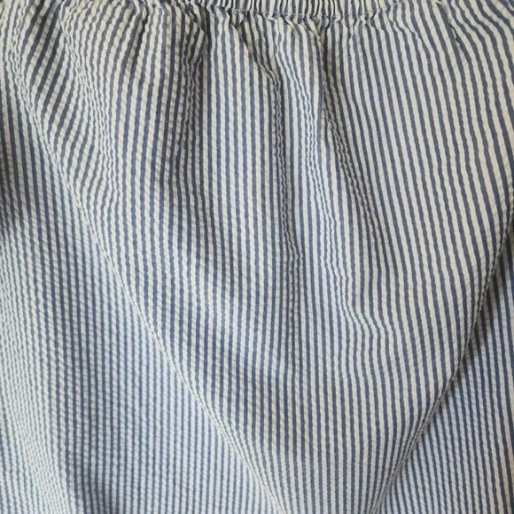 Vineyard Vine Indigo Top Blouse Blue Off Shoulder Striped Stretchy Size 16 - Picture 5 of 9